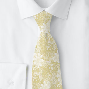 Cravate Tie batik floral Latte
