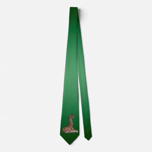 Cravate Tie bébé girafe double face (vert clair/vert foncé (Devant)