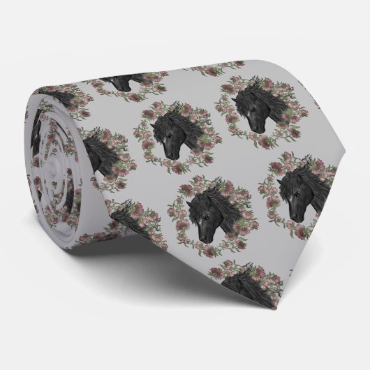 Cravate Tie Bellflower Black Horse (Roulé)