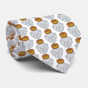 Cravate Tie (blanc) - Citrouille Fantôme