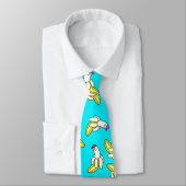 Cravate Tie Bleu Cool Dessin Animé Banane (Attaché)