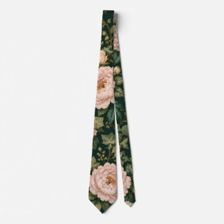 Cravate Tie botanique aux pivoines de luxe
