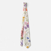 Cravate Tie botanique de prairie fleurie (Dos)
