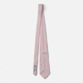 Cravate Tie Caniche Français Rétro Rose (Dos)