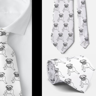 Cravate Tie Classique Moderne Col Chien Carlin Branché Bla