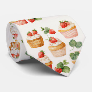 Cravate Tie Cottagecore Gâteau aux Fraises
