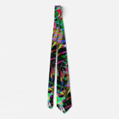 Cravate Tie Cyberpunk Abstrait Électrique Néon (Dos)