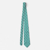 Cravate Tie d'accessoire de papa de dachshund sarcelle (Dos)