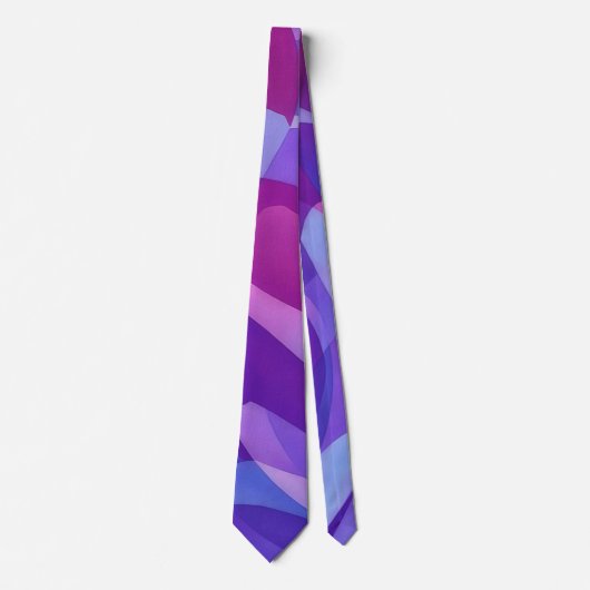 Cravate Tie d'art violet et rose (Devant)