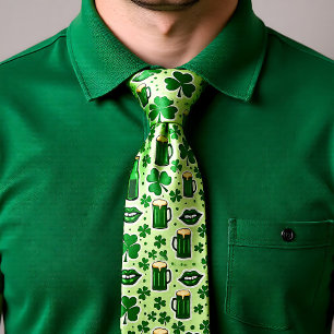 Cravate Tie de bière pour la fête de la Saint-Patrick