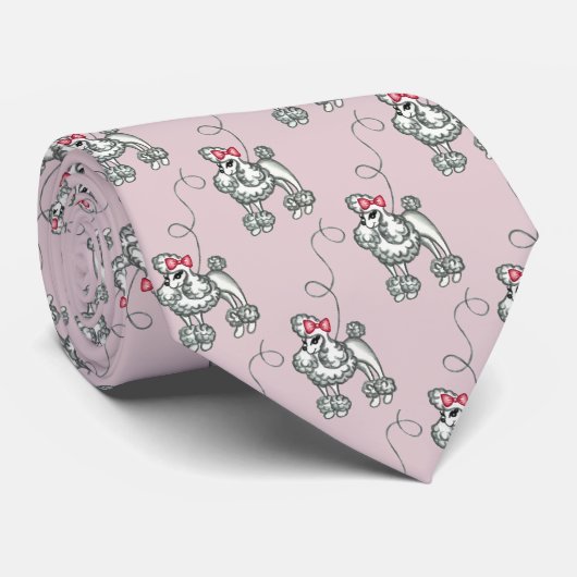 Cravate Tie de caniches français (Roulé)