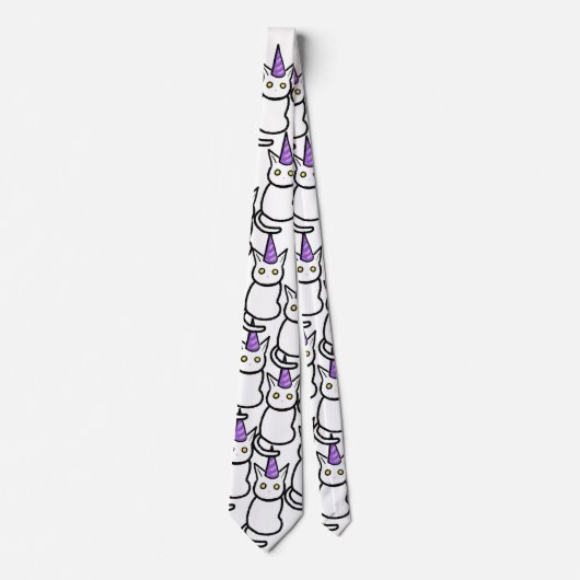 Cravate Tie de célébration de chat blanc (Devant)