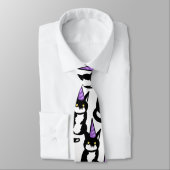 Cravate Tie de célébration de chat noir et blanc (Attaché)