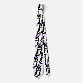 Cravate Tie de célébration de chat noir et blanc