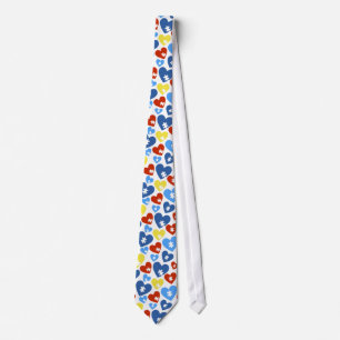 Cravate Tie de cou coeur autisme