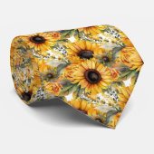 Cravate Tie de cou de bureau décontracté | Tournesols de V (Roulé)