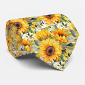 Cravate Tie de cou de bureau décontracté | Tournesols de V (Roulé)