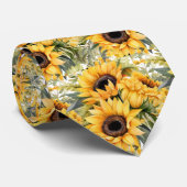 Cravate Tie de cou de bureau décontracté | Tournesols de V (Roulé)
