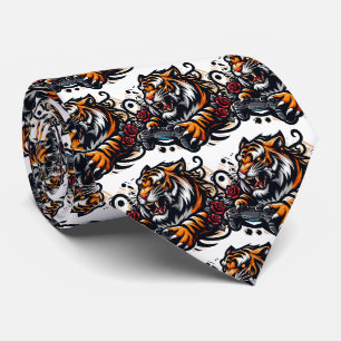 Cravate Tie de cou de joueur au tigre du Bengale