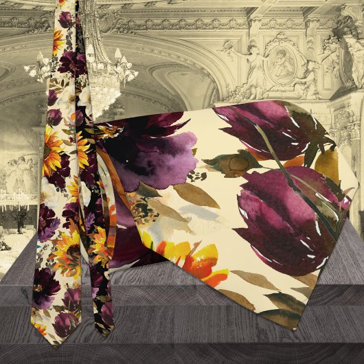 Cravate Tie de cou léger or mariage Soleil & Vin