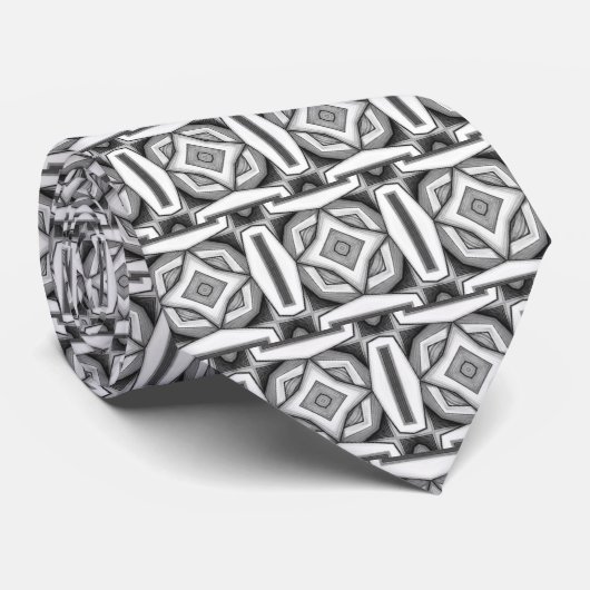 Cravate Tie de cou moderne monochrome abstrait (Roulé)