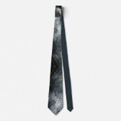 Cravate Tie de cou pour hommes bleu et gris abstrait (Devant)
