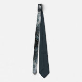 Cravate Tie de cou pour hommes bleu et gris abstrait (Dos)