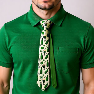Cravate Tie de la Saint-Patrick Cheers & Trèfles