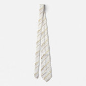 Cravate Tie de mariage et d'événement de luxe | Marbre bla (Dos)
