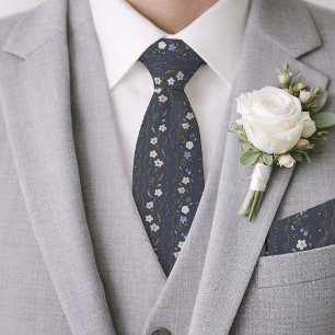 Cravate Tie de mariage floral folklorique scandinave