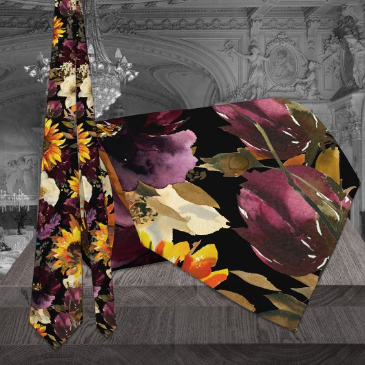 Cravate Tie de mariage noir Sun & Wine