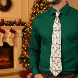 Cravate Tie de Noël Gnome scandinave