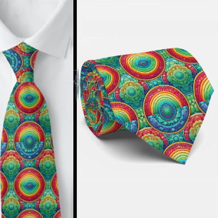 Cravate Tie Déclaration Colorée   Tie de Couleur Arc-en-Ci