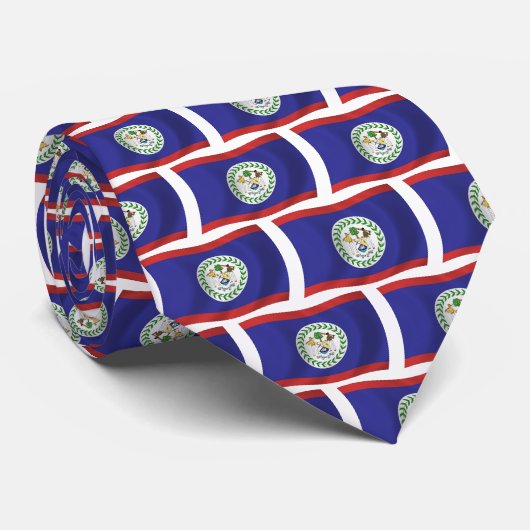 Cravate Tie Drapeau du Belize (Roulé)