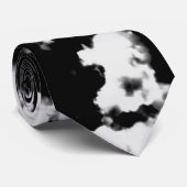 Cravate Tie Dye Noir et Blanc (Roulé)