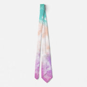 Cravate Tie Dye Pastel Aquarelle rose orange Turquoise vio (Dos)