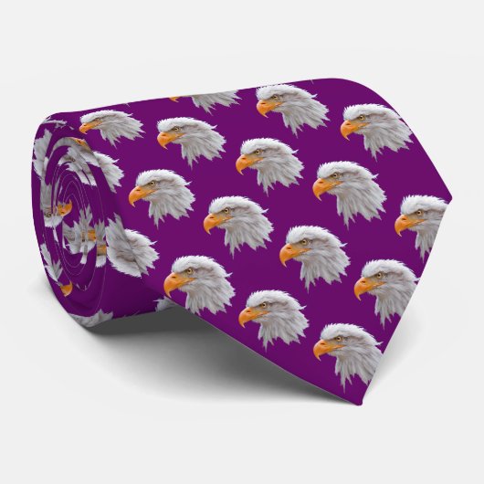 Cravate Tie Eagle Frenzy Double Face Imprimé (Fuschia) (Roulé)