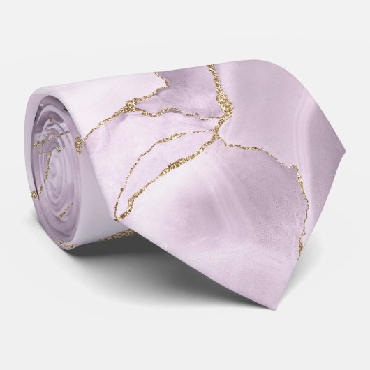Cravate Tie en agate lilas (Roulé)