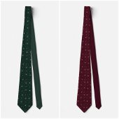 Cravate Tie en ivoire micro floral vert foncé
