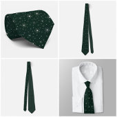 Cravate Tie en ivoire micro floral vert foncé
