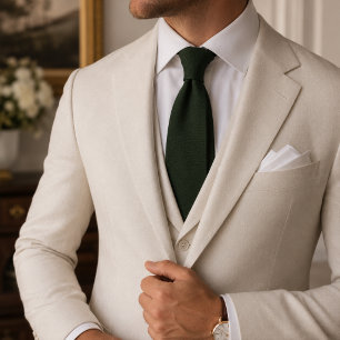 Cravate Tie en tricot panier vert pin profond