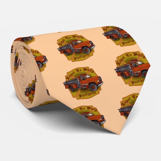 Cravate Tie fidèle de camion de pompiers de pompier (Roulé)