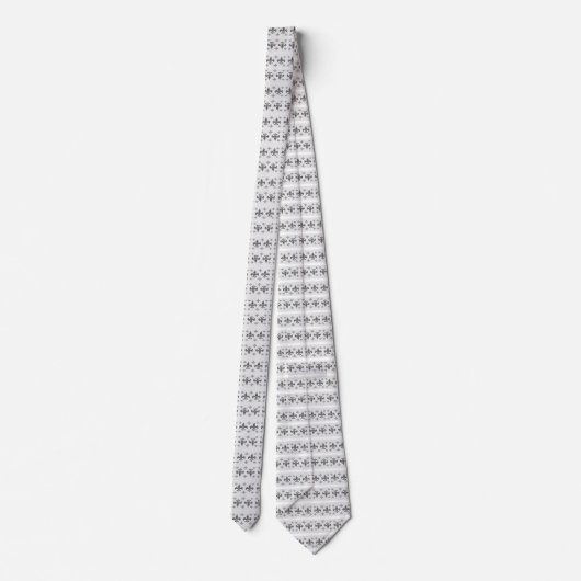 Cravate Tie Fleur-De-Lis White Small Pattern Adjusted (Dos)