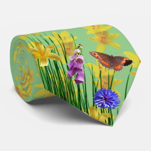 Cravate Tie floral à la sauge Dragonfly papillon