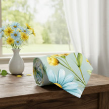 Tie Floral Bleu pour Hommes – Impression Élégante