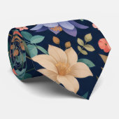 Cravate Tie Floral Luxe Minuit (Roulé)