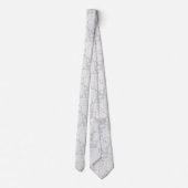 Cravate Tie floral rose gris et blanc moderne (Dos)