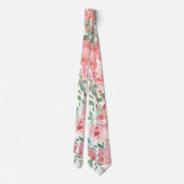 Cravate Tie floral rose pivoine (Dos)