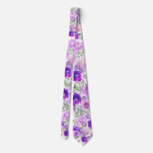 Cravate Tie floral Roses Indigo Lavande Violet (Dos)