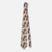Cravate Tie floral violet et blanc (Devant)